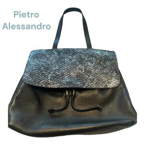 Pietro Alessandro NYC leather snake print handbag